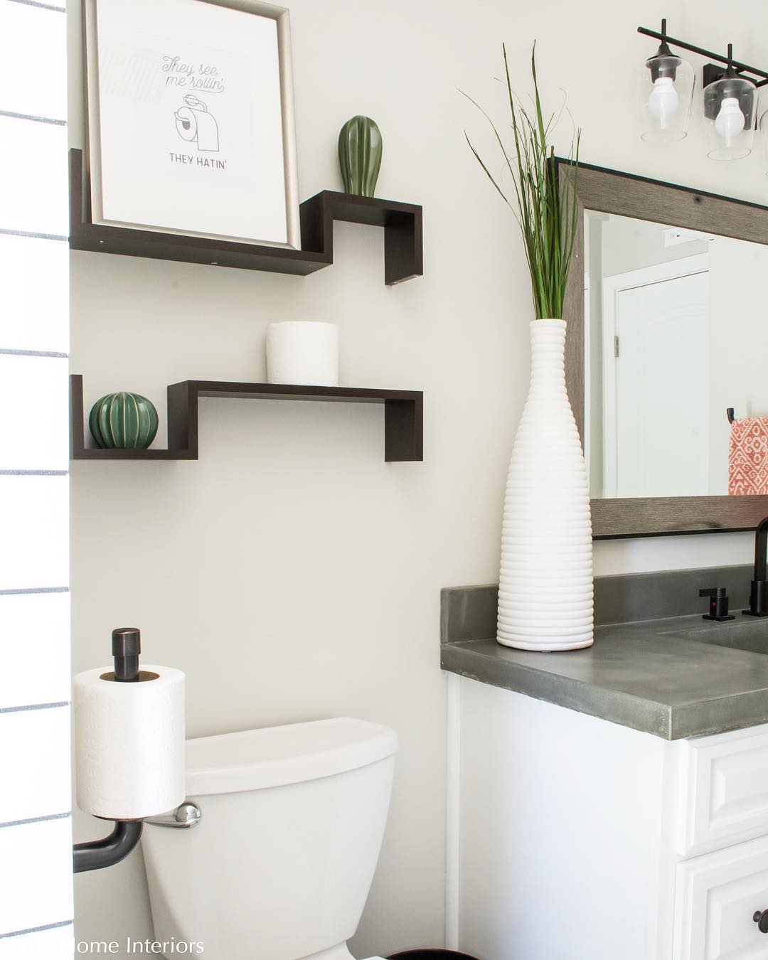 Photo of paint color behr-campfire-ash in a Bathroom by @christina_goldsmith