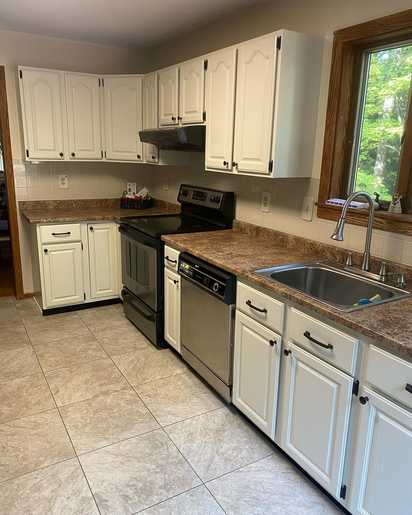 Photo of paint color bm-november-rain in a Kitchen Cabinets by @flippedfurnitureandhome