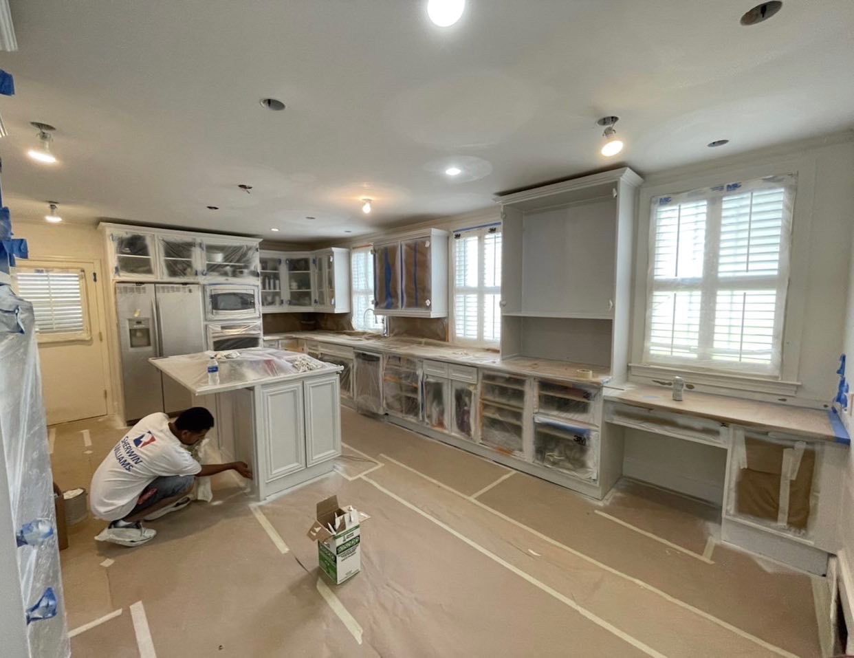 Photo of paint color bm-winds-breath in a Kitchen Cabinets by @esdhomes