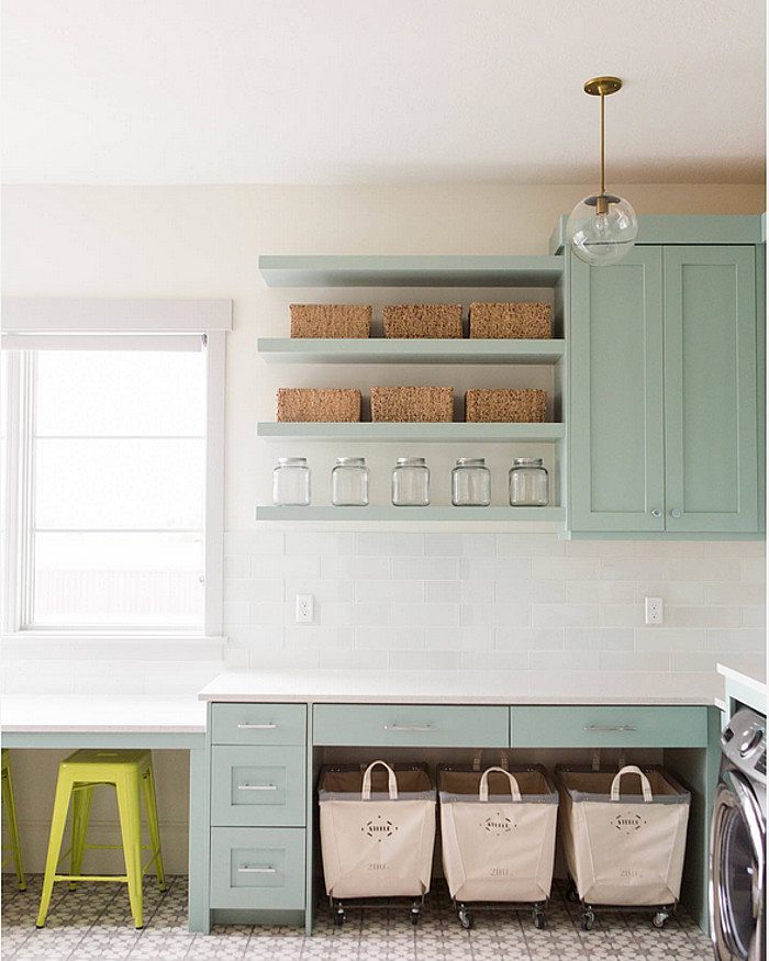 Photo of paint color bm-wythe-blue in a Other Spaces by @homebunch