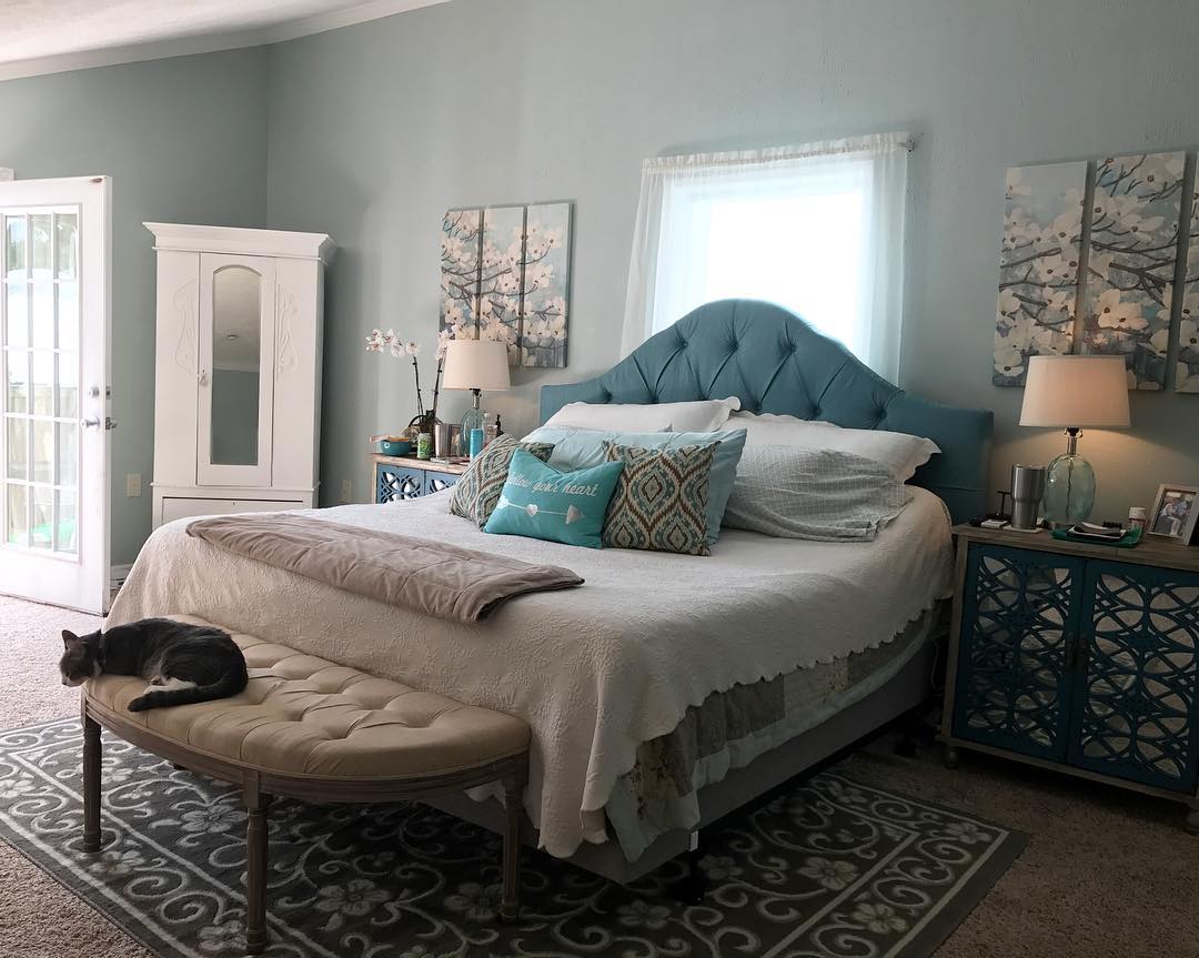Photo of paint color sw-rainwashed in a Bedroom by @bythebaybagco