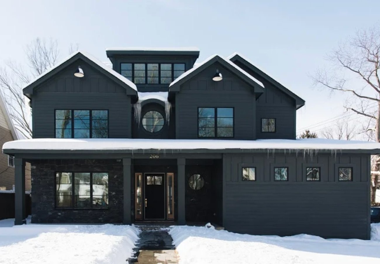 Black black home exterior