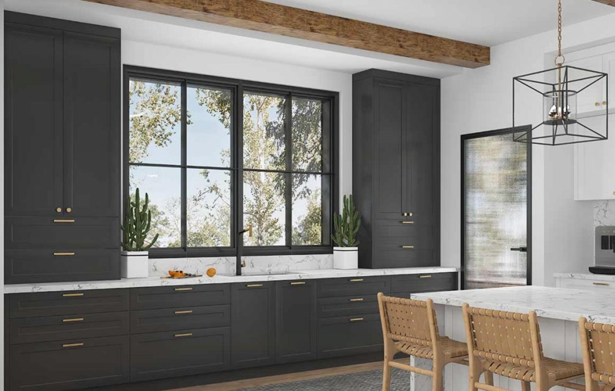Black kitchen cabinets