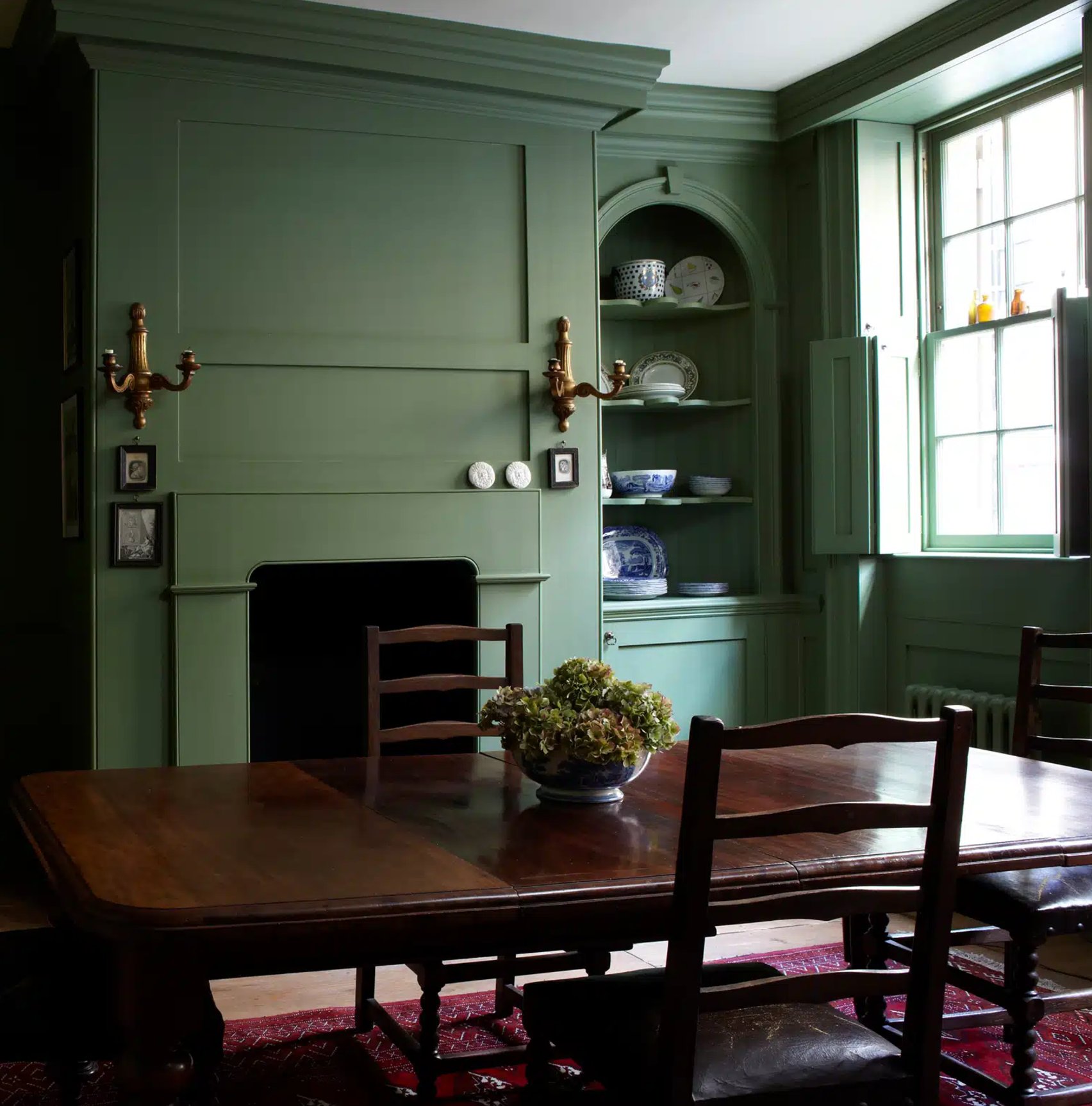 Calke Green by Farrow Ball in a living room