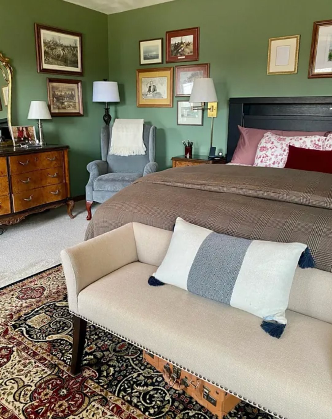 Cedar Path by Benjamin Moore in a bedroom