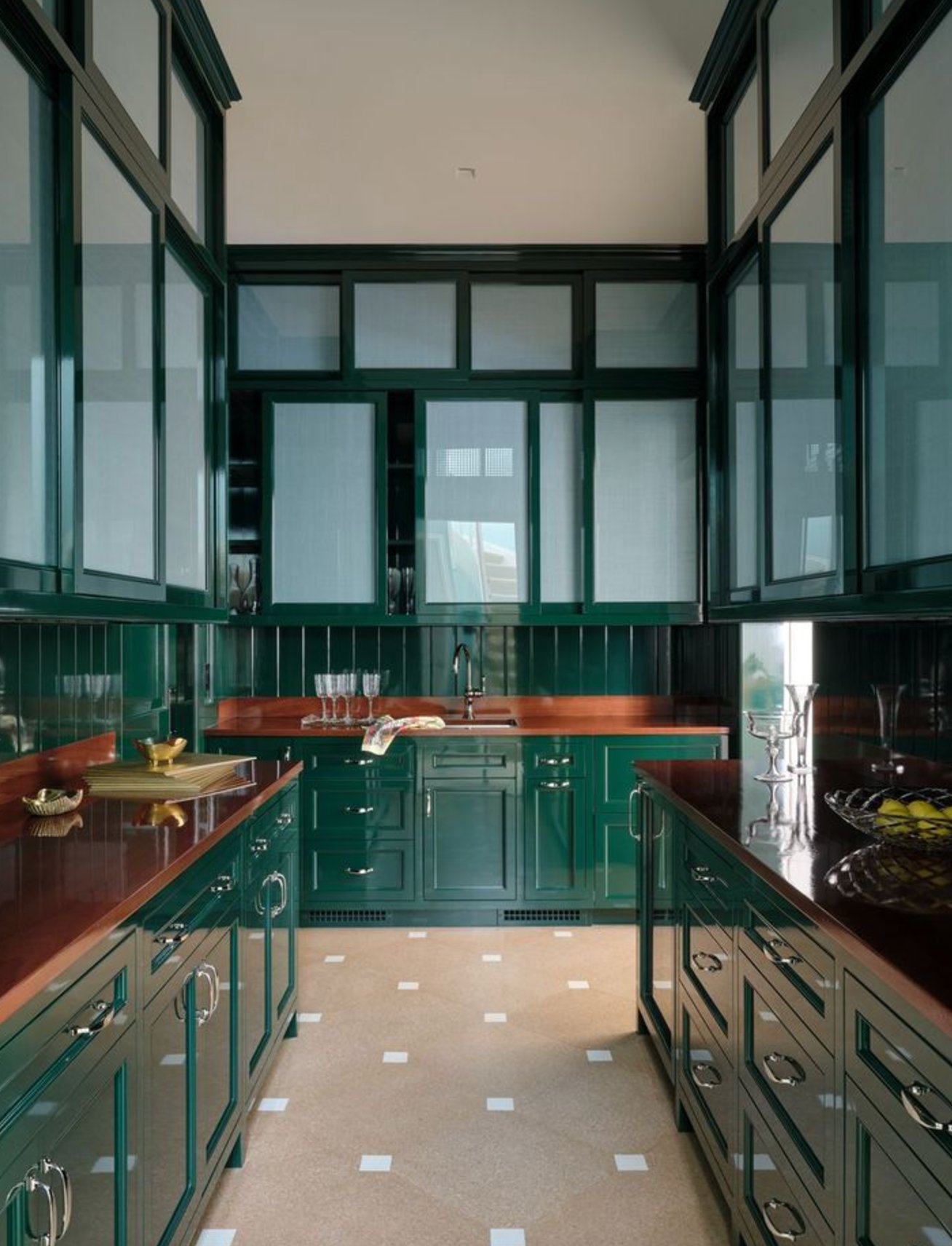Chrome Green by Benjamin Moore in a kitchen