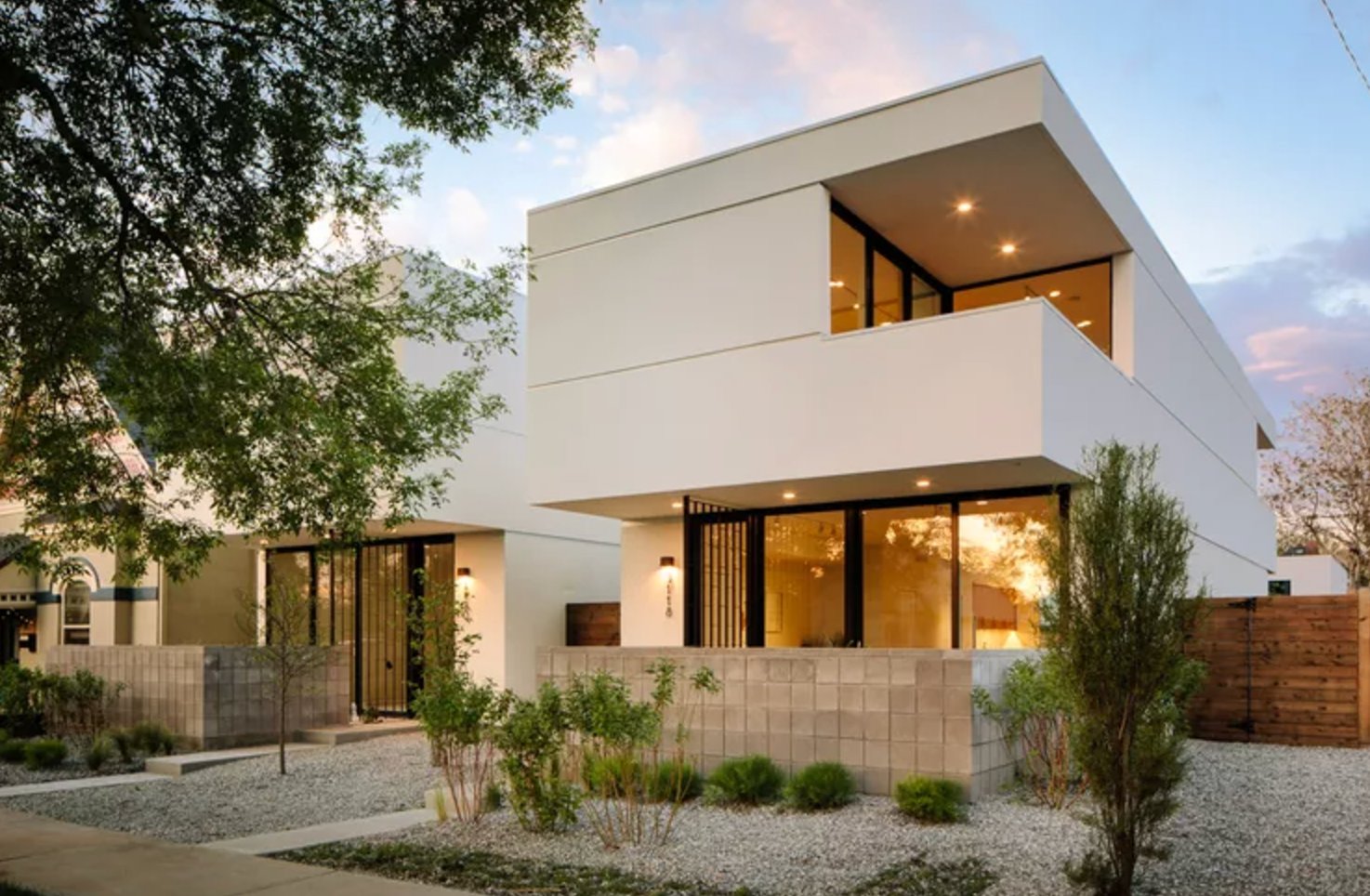 Contemporary beige house exterior