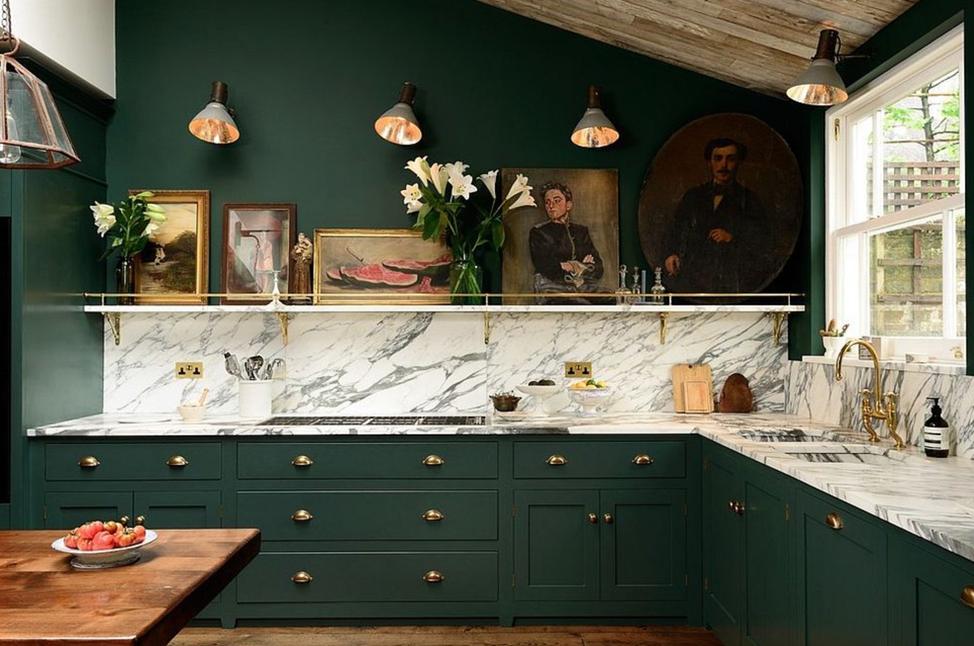 Deep Green Kitchen Cabinets 3