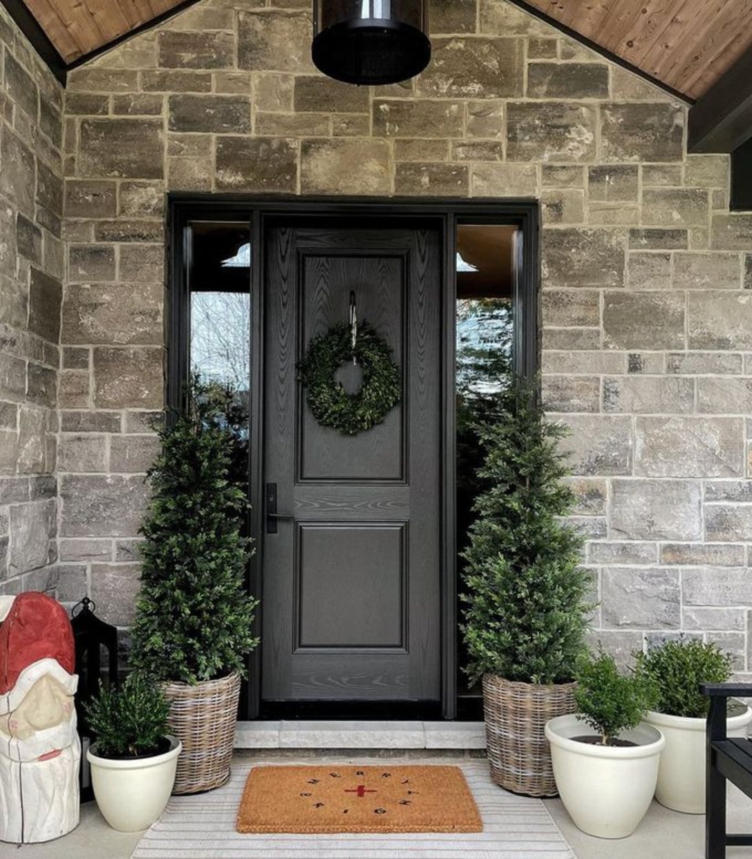 Exterior door with a matte finish