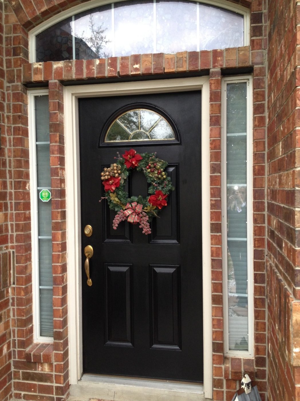 Exterior door with a satin finish