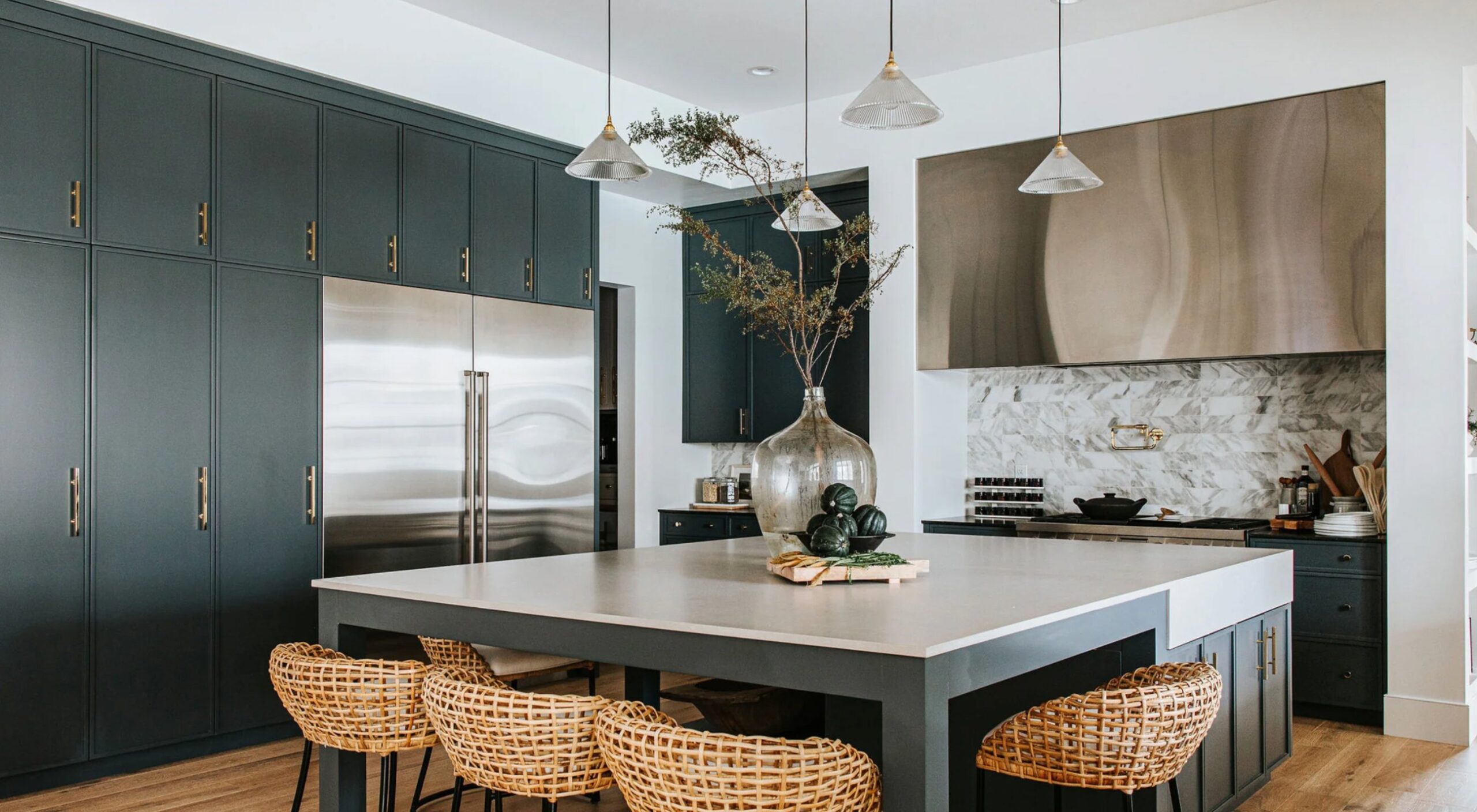 Flint by Benjamin Moore kitchen cabinets