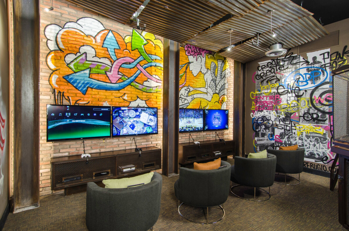 Gaming Room with a Splash of Color