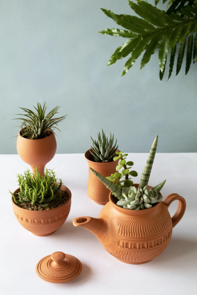 Handmade terracotta planters