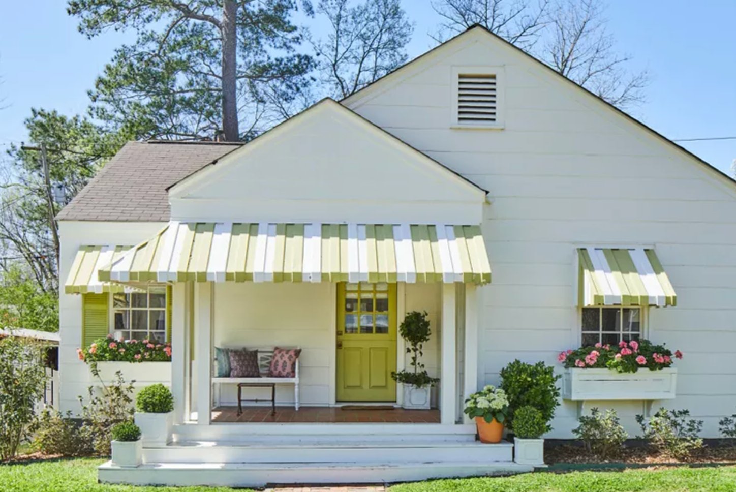Lime Green and Cream house exterior
