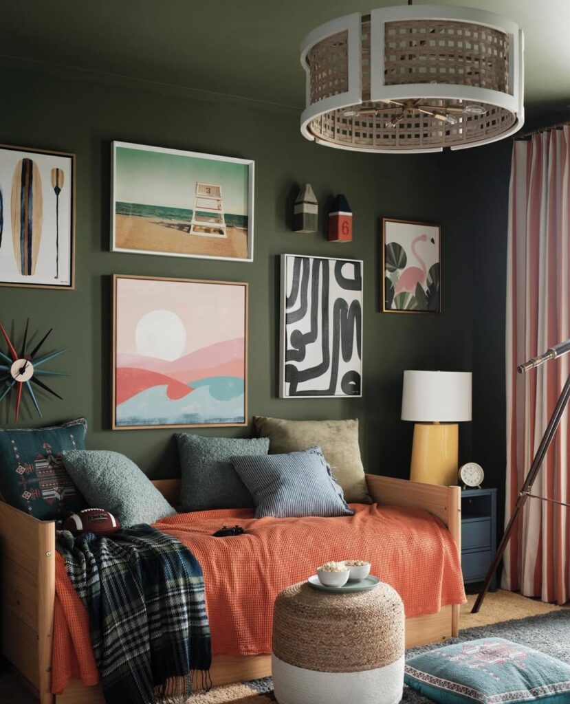 Oakmoss by Sherwin-Williams in living room