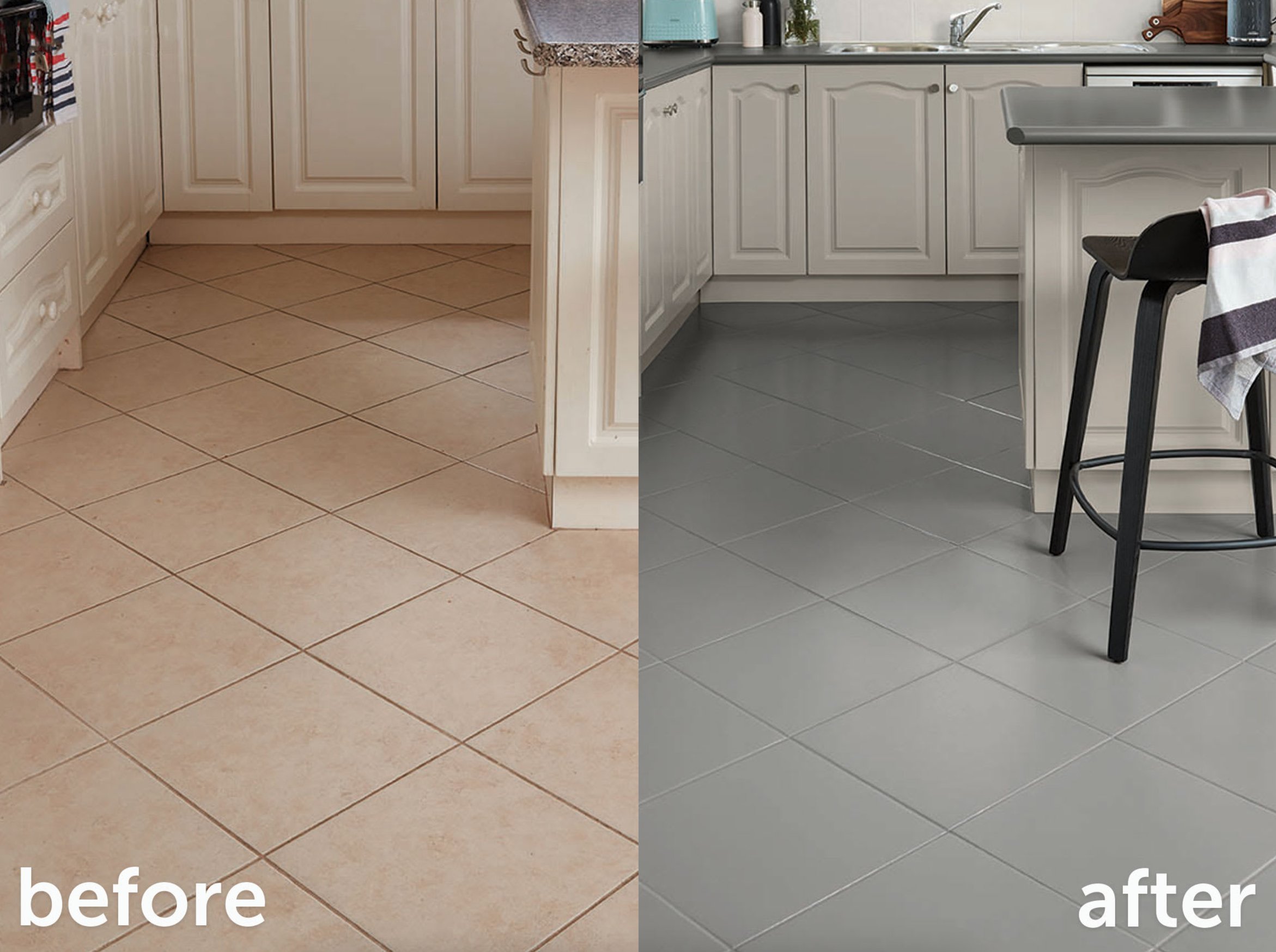 Painted floor tiles example