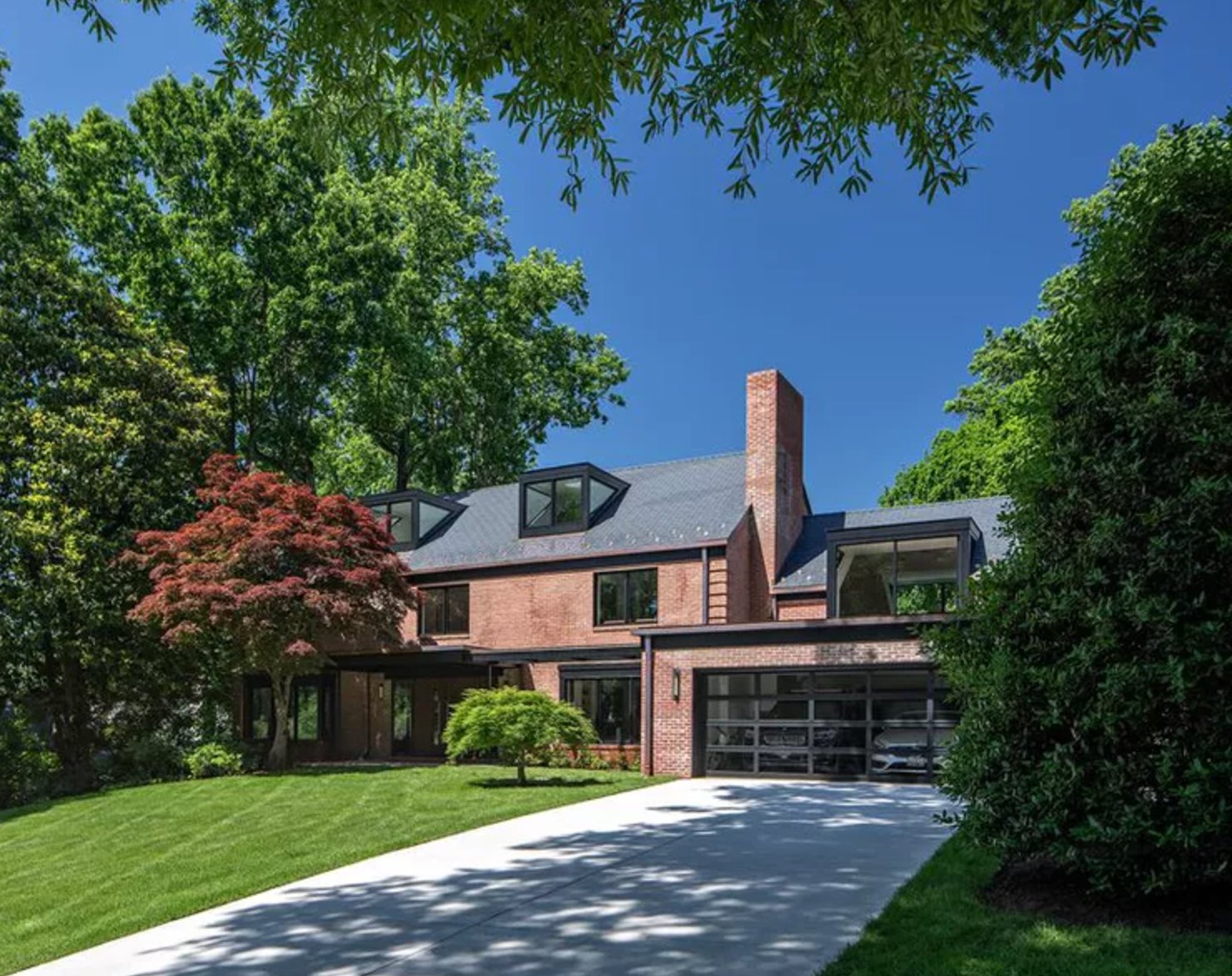 Red Brick Exterior with Modern Grey Accents