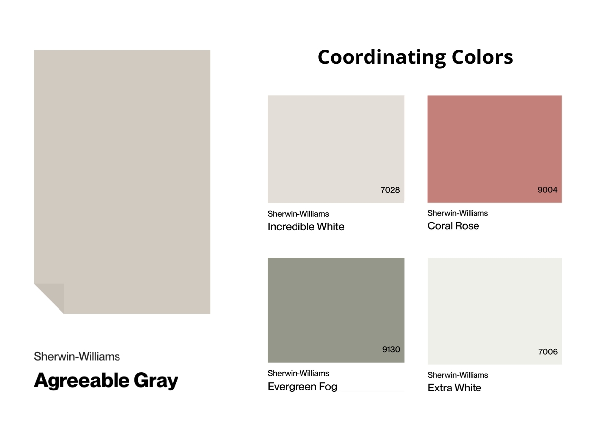 SW Agreeable Gray matching colors