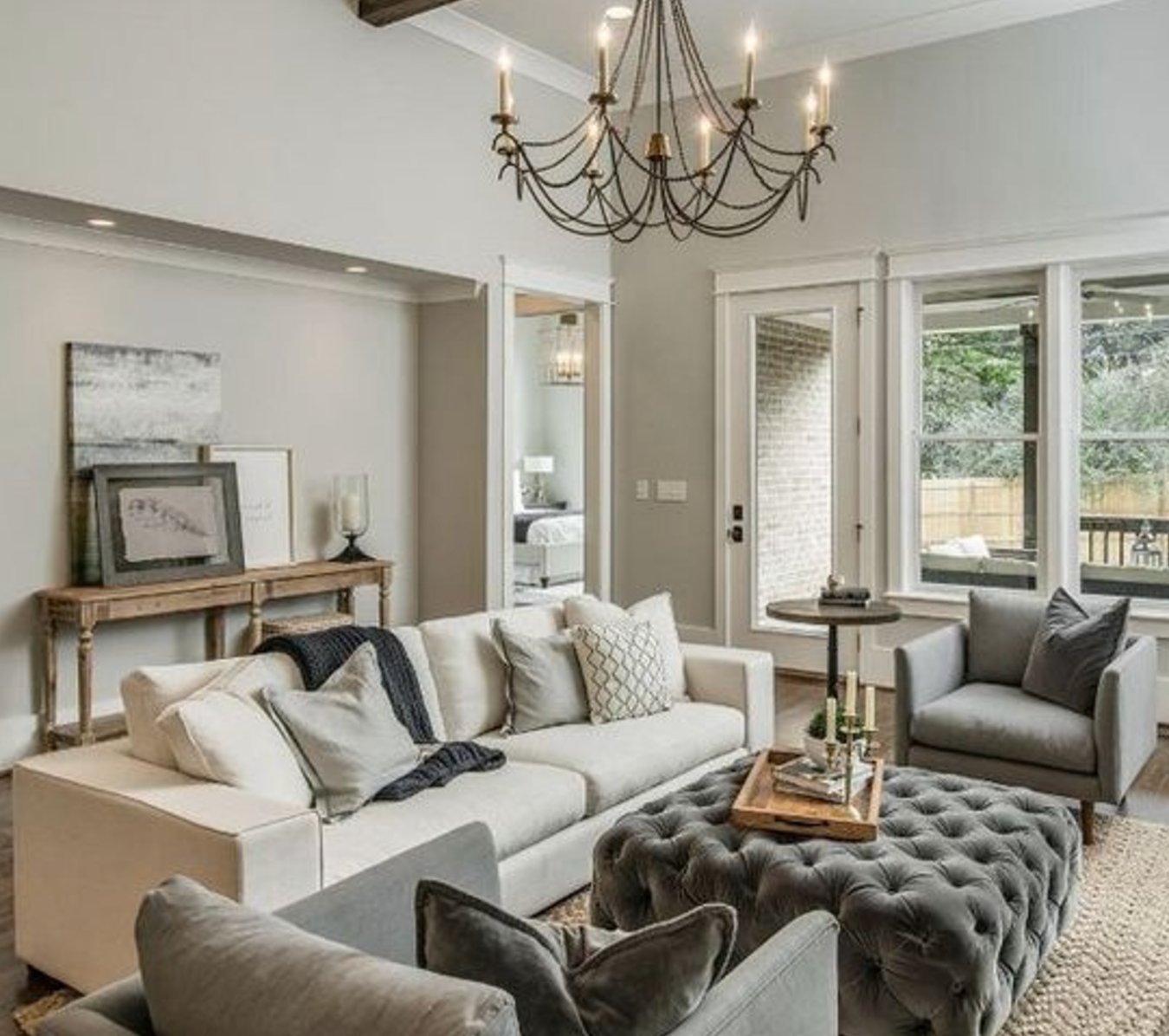 Repose Gray by Sherwin Williams in living room