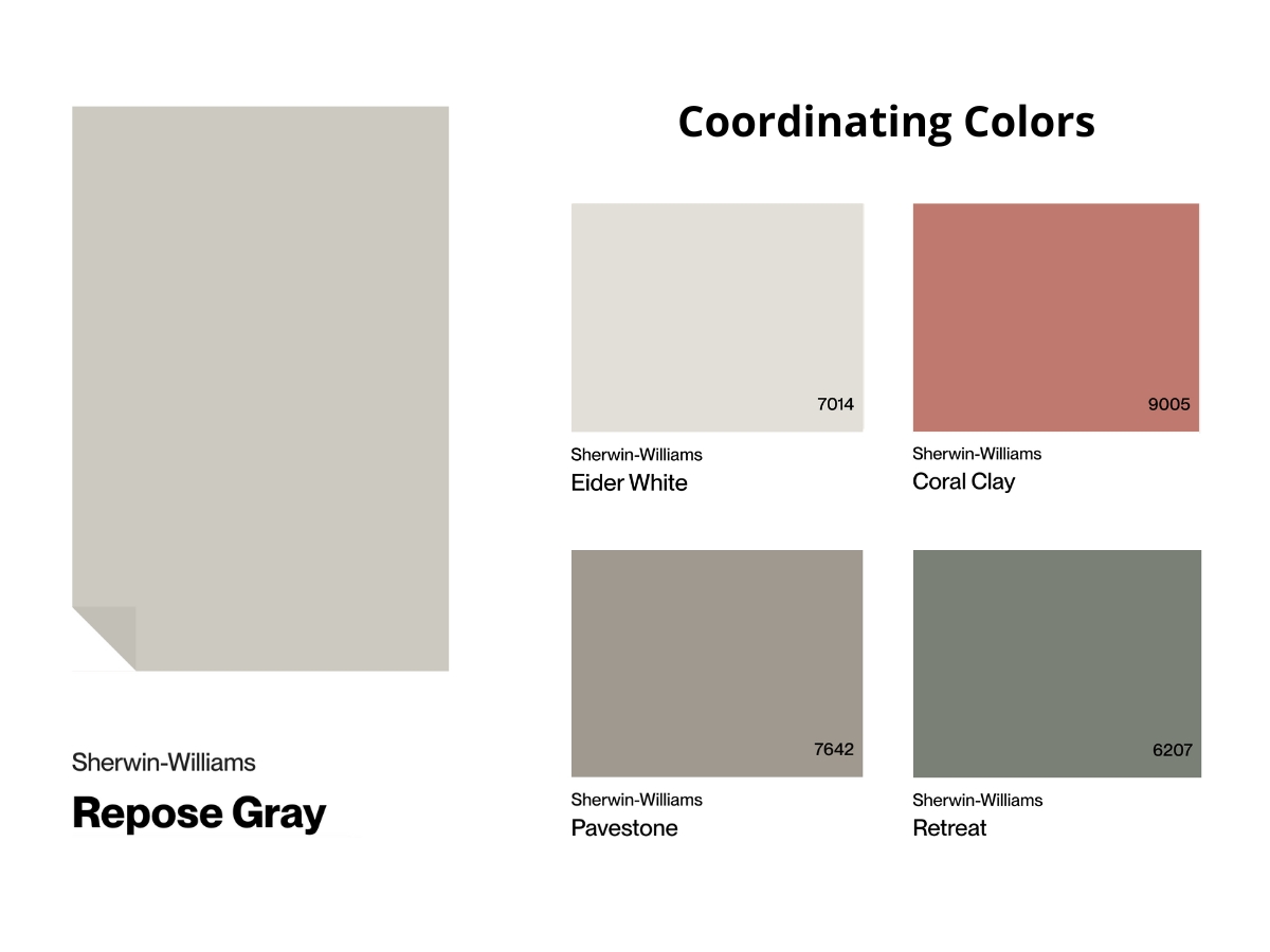 SW Repose Gray coordinating colors