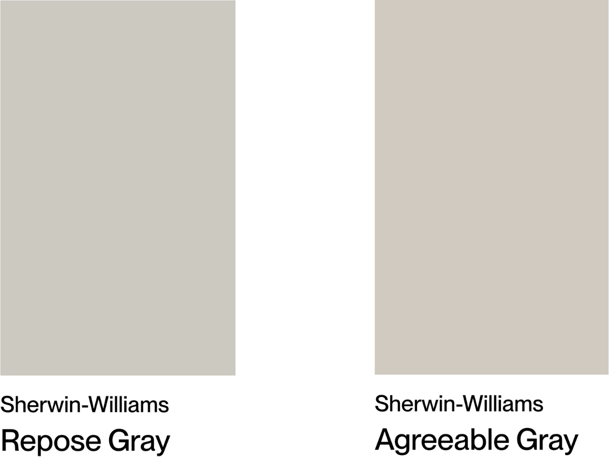 SW Repose Gray vs SW Agreeable Gray comparison