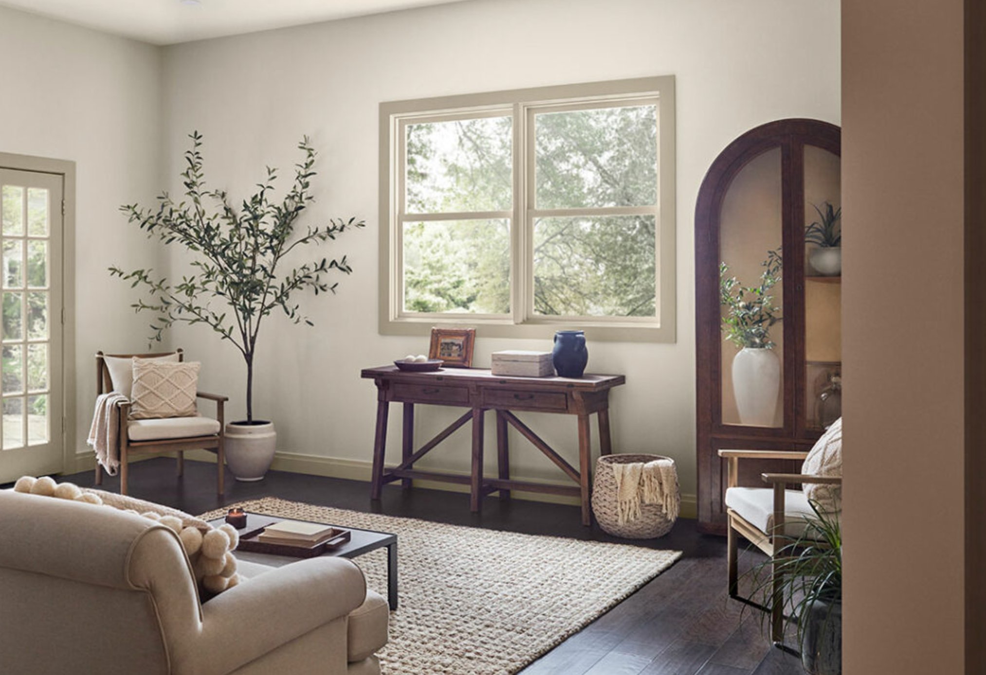 Shoji White by Sherwin Williams in living room