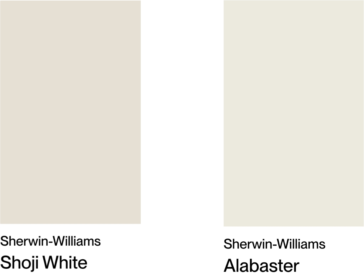 SW Shoji White vs SW Alabaster comparison