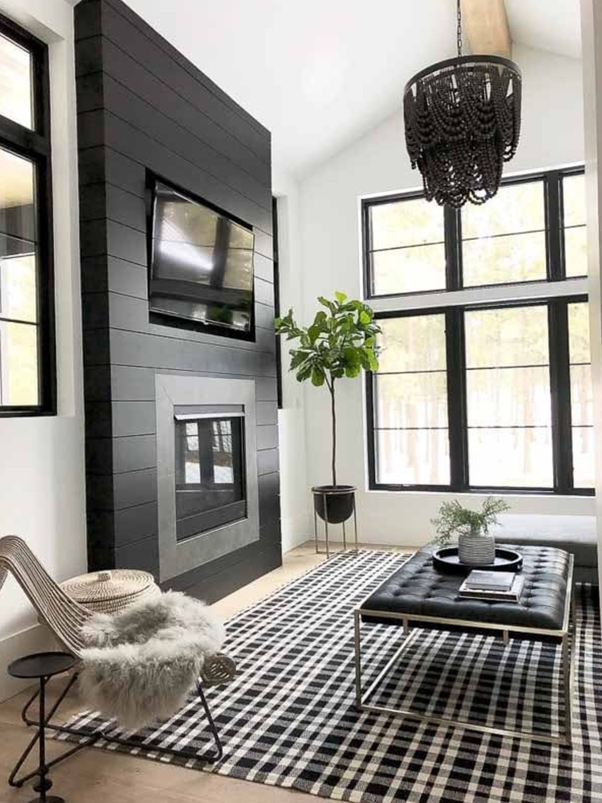 Tricorn Black by Sherwin Williams in living room