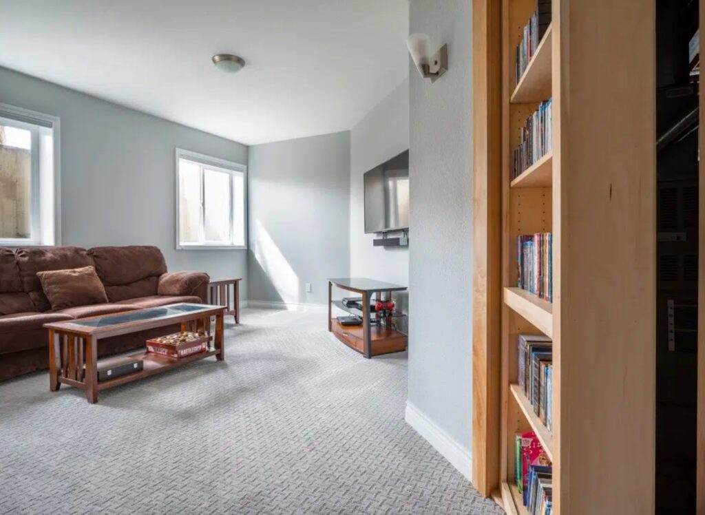 Stonington Gray by Benjamin Moore basement