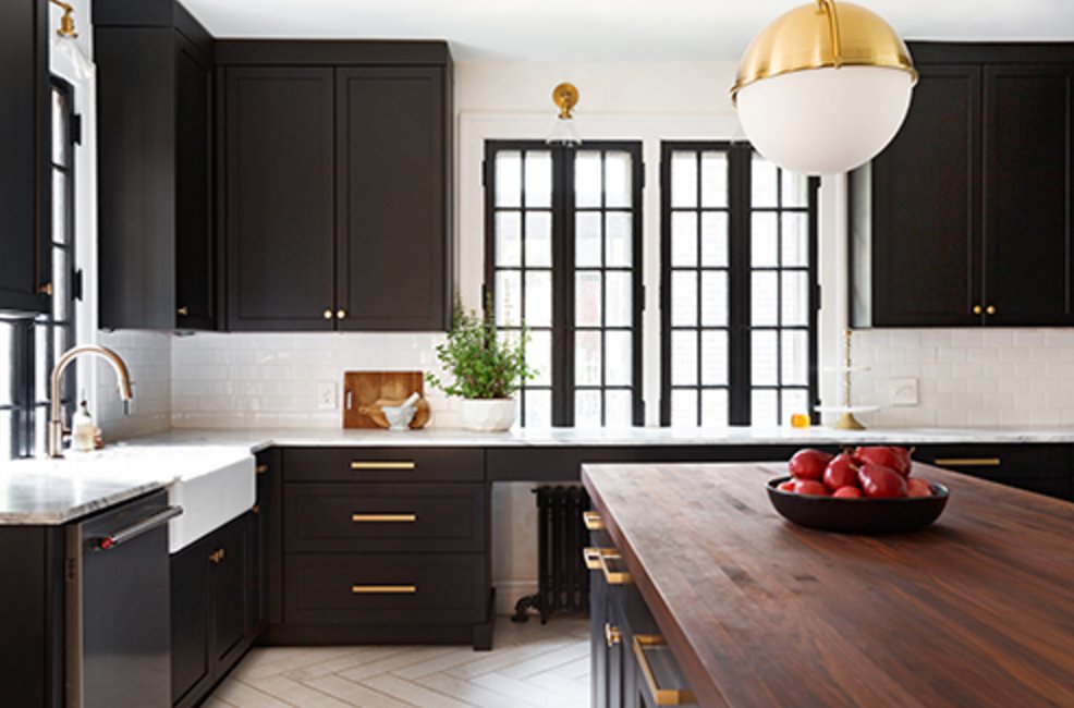 Tricorn Black by Sherwin Williams kitchen cabinets
