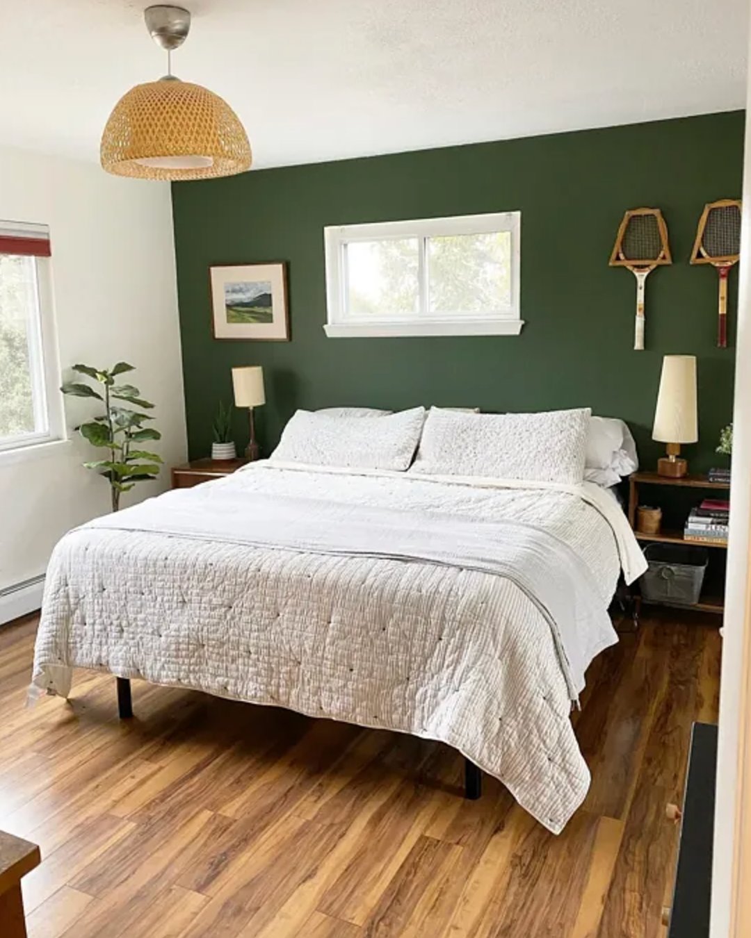 Vogue Green by Sherwin-Williams in a bedroom