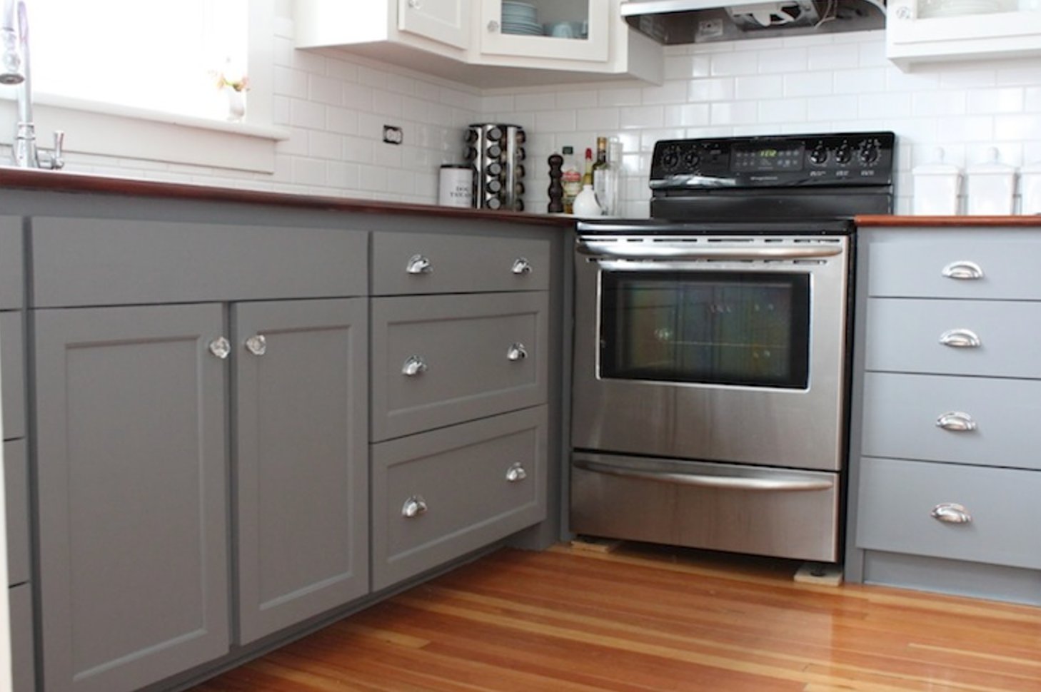 Whale Gray by Benjamin Moore kitchen cabinets