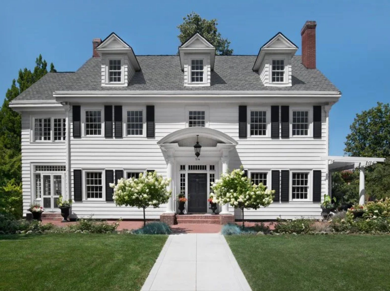 White black and gray house exterior