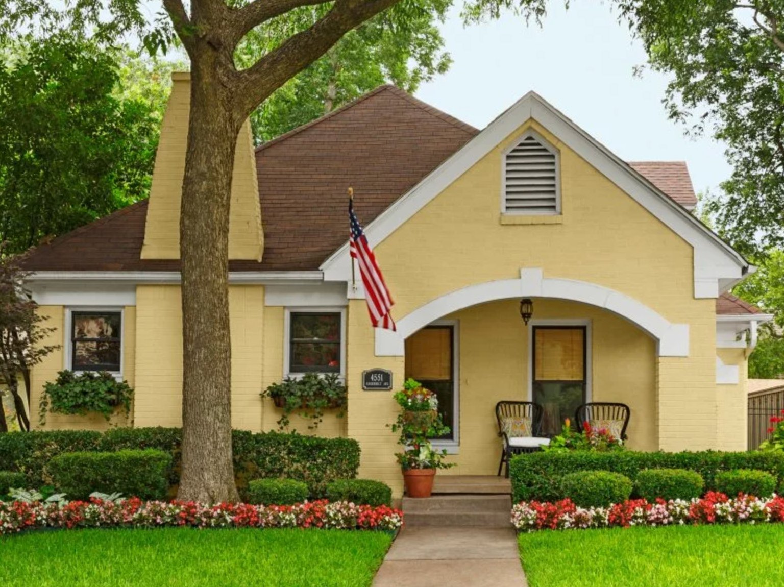 Yellow and white home exterior